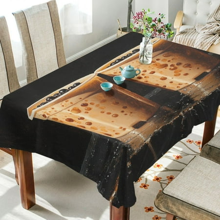 

BZSMCE Square Tablecloth Black Pearl Milk Tea Pattern Tableclothes