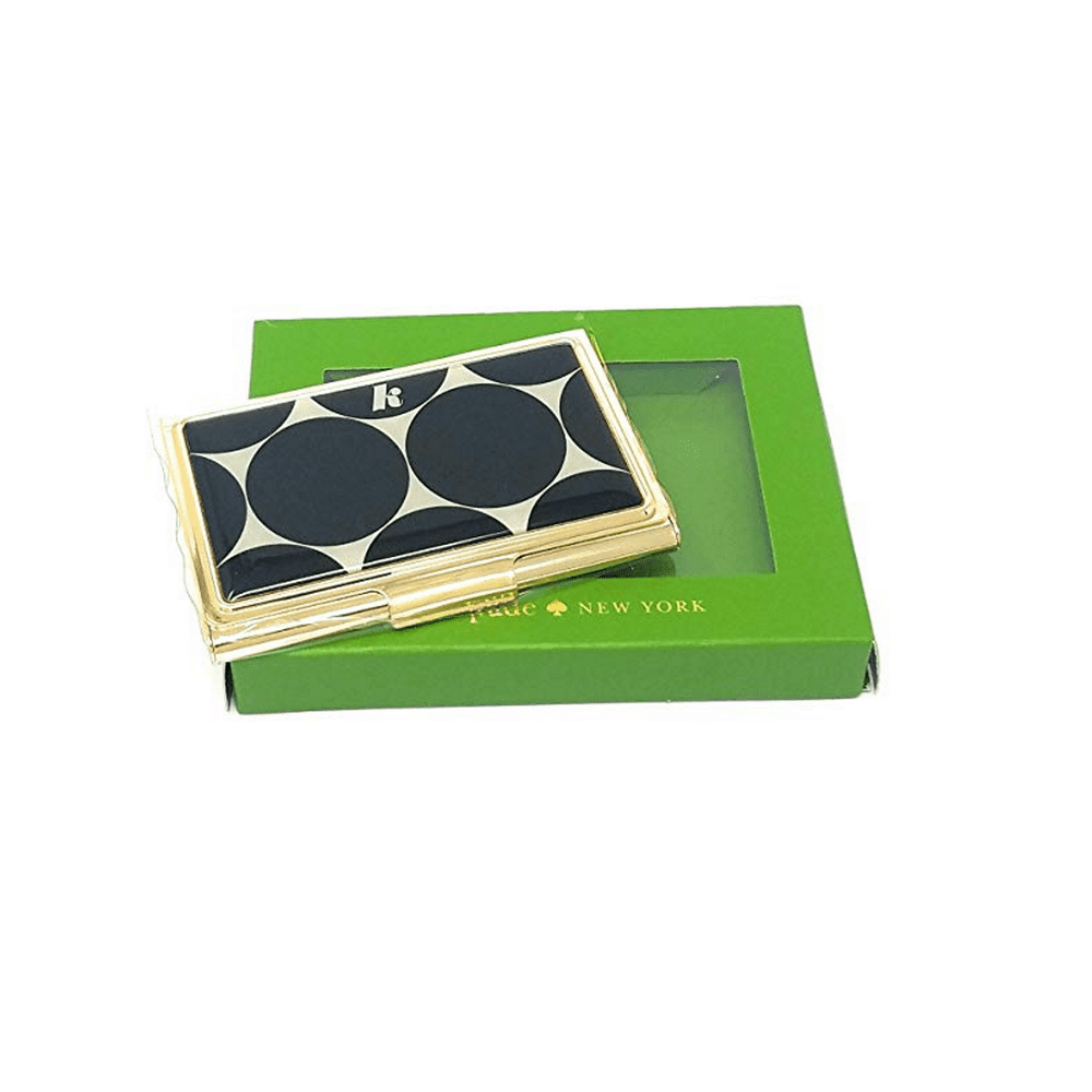 Kate Spade Down To Business Business Card Holder"K", Mega Dot Black