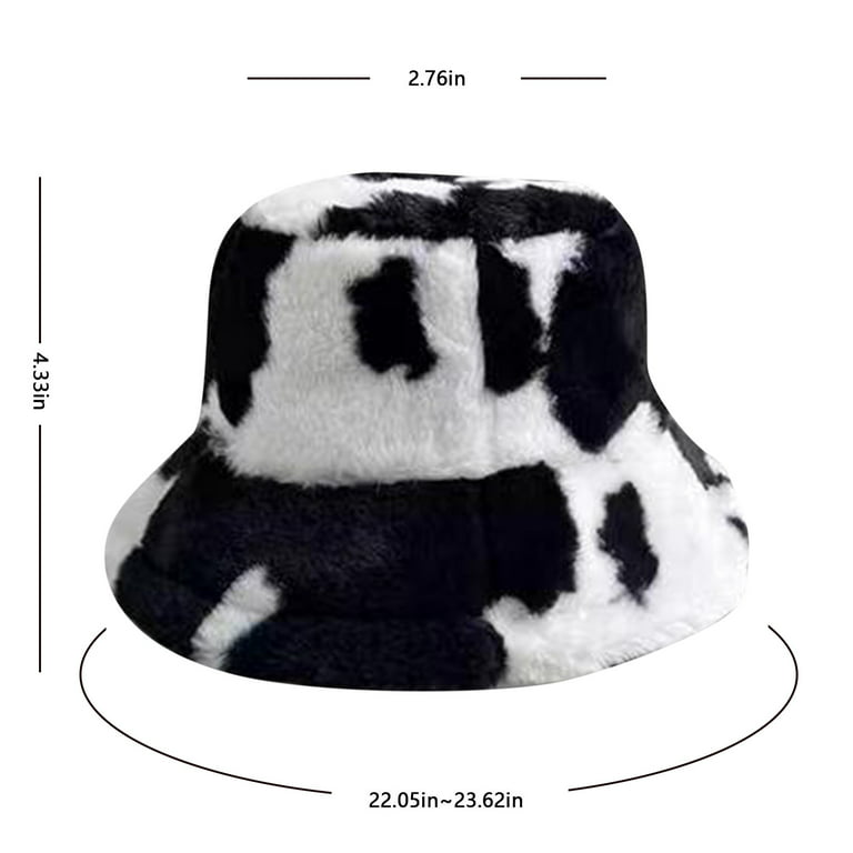GuessLookry 2023 Vogue Cover Girl & Women's Fisherman's Hat Autumn And  Winter Lamb Plush Ear Protection Pot Hat Japanese Cute Cow Pattern Face  Small Bucket Hat Super Cute Wool Hat 