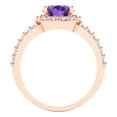 thumbnail image 4 of Clara Pucci 14K Rose Gold Solid Gold Amethyst Solitaire with Accents Anniversary Ring for Women - 2.6 cttw Oval Cut, 4 of 7