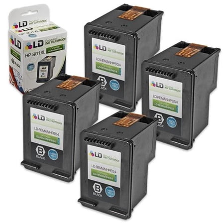 LD Products Remanufactured Replacement Cartridges for CC654AN 901XL/901  Black (4 Pack)