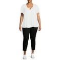 thumbnail image 2 of Terra & Sky Women's Plus Size Pintuck Blouse with Short Sleeves, 2 of 5
