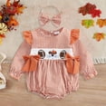 thumbnail image 2 of Zshosam Long Sleeve Baby Girl Bodysuits Infant Newborn Baby Girl Romper Lace Dress Clothes Bodysuit Fall Winter Outfits Long Sleeve Size 6 12 Months,(Orange 6-12 Months), 2 of 5