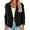 Black, variant on Double Breasted Women Solid Color Casual Crop Trench Coat Lady Office Jacket with Pocket