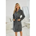 thumbnail image 3 of Richie House Women Robes Plush Fleece Belted Flower Design Bathrobe Pajama S-3XL RHW4011, 3 of 5