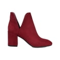thumbnail image 2 of JOURNEE COLLECTION Womens Burgundy V Cutouts Traction Sole Comfort Gwenn Square Toe Block Heel Booties 7 M, 2 of 3