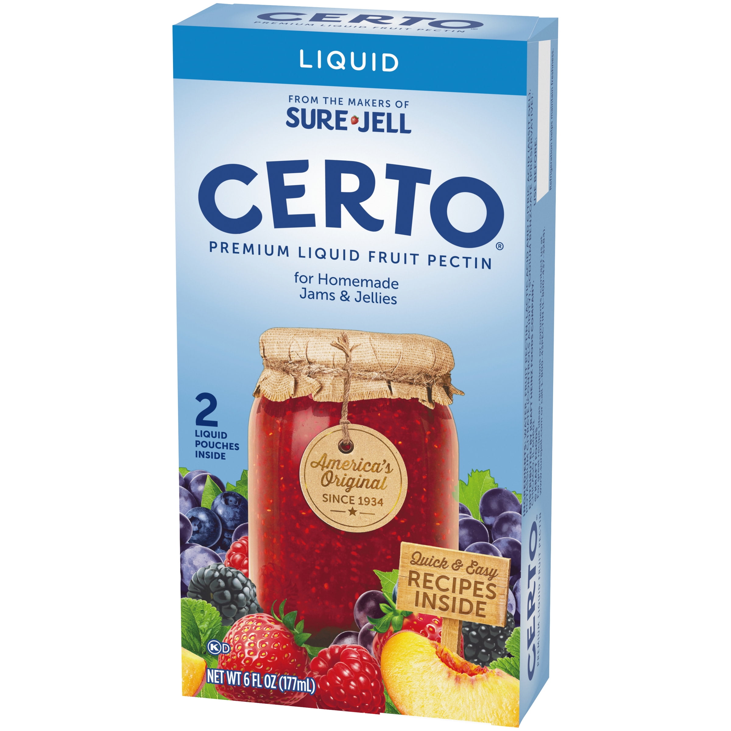 Certo Premium Liquid Fruit Pectin 2 Ct Packs Walmart Com Walmart Com