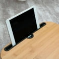 thumbnail image 3 of All-in-One Desk Solution, Portable Solid Bamboo Multifunctional Lap Desk, Reading Desk with Curved Design for Arm Comfort and Cup Holder, 3 of 7