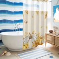thumbnail image 5 of No Hook Shower Curtain with Built-in Rings - Fall Thanksgiving Washable Waterproof Fabric Bathroom Curtains for Hotel,Rentals, Stall 36 X 72 Inch , Yellow White Pumpkin Autumn Leaf, 5 of 9