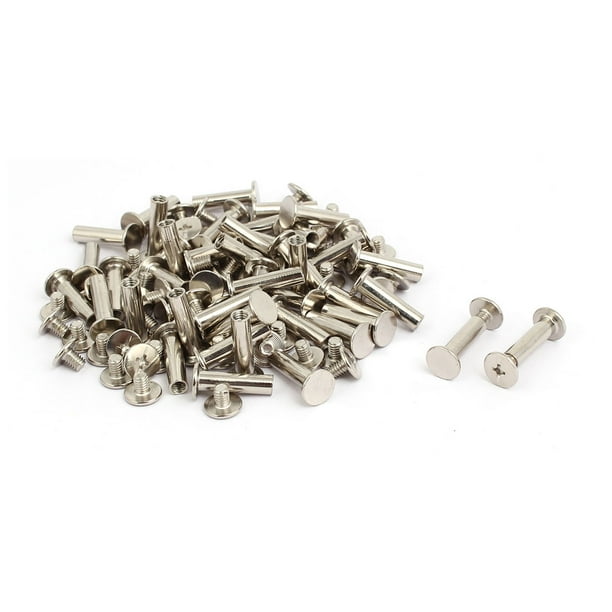 50pcs 5mmx20mm Binding Chicago Screw Post Silver Tone for Photo Albums