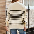 thumbnail image 2 of Yindaity Womens Oversized Sweatshirt Crewneck Sweatshirts Long Sleeve Tops Casual Side Split Beige,M, 2 of 5
