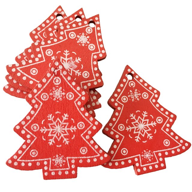 10PCS Christmas Ornament Star Bell Heart Xmas Tree Ornament Hanging Decor