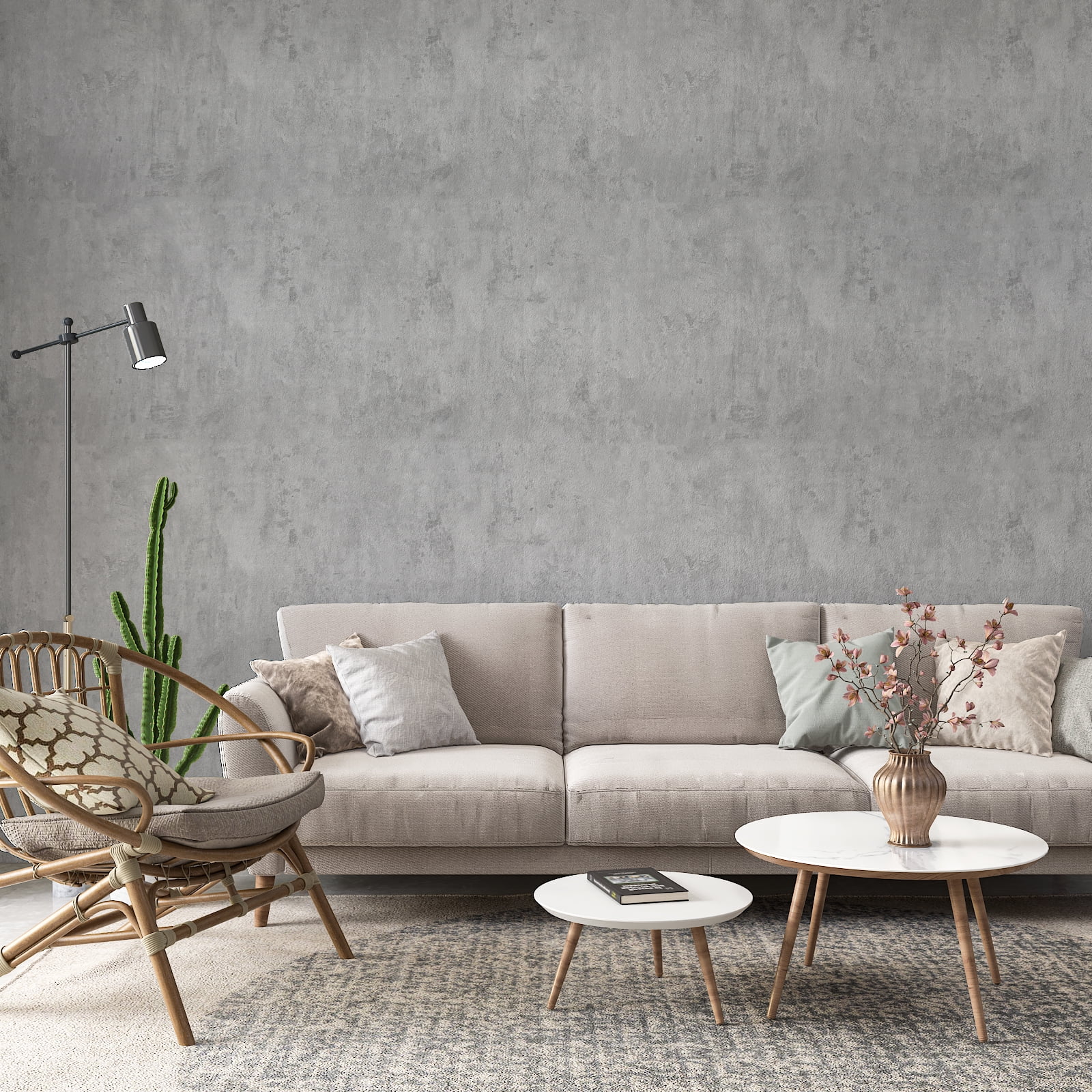 CRE8TIVE Faux Grey Cement Contact Paper 24"x118" Wide Concrete