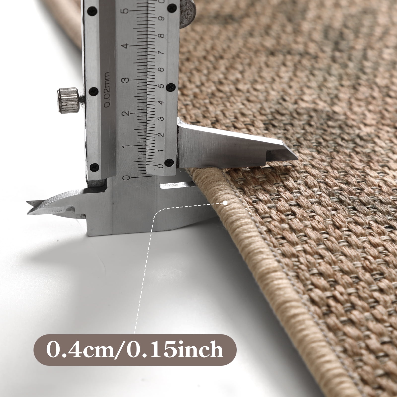 SUNDEREY 2'6"x8' Floral Easy Jute Kitchen Rug,Runner Rugs 2.6x8ft Hallway Easy Jute Rug,Non Slip Washable Rug,Soft Non-Slip Khaki Indoor Carpet for Entryway Laundry Bedroom,Butterfly&Fleur