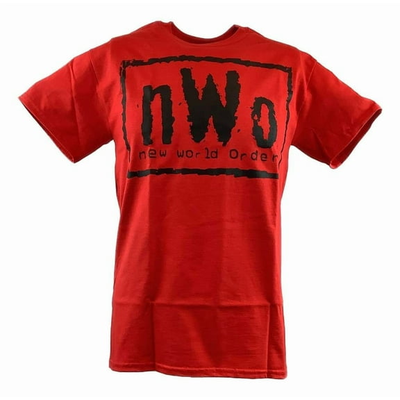 nWo Black Logo New World Order Mens Red T-shirt S