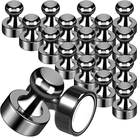 

20Pack Strong Magnets for Refrigerator Neodymium Fridge Magnets Adult Magnets for Dry Erase Board Lockers Whiteboard Kitchen Home Office Classroom Black