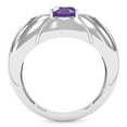 thumbnail image 3 of Designer Amethyst Diamond Cocktail Ring In Solid 14k White Gold, 3 of 6