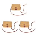 thumbnail image 4 of Qarigey Bolso de paja elegante con gran capacidad para artículos esenciales Bolso de hombro Bolsos de paja Bolso de mimbre cuadrado Type1 NO1, 4 of 6