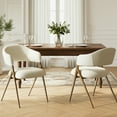thumbnail image 5 of AFO Modern Upholstered Dining Chairs Set of 2, Kitchen Arm Chairs with Curved Backrest and Metal Legs, Wide Seat for Dining Room, Beige, 5 of 7
