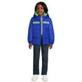 thumbnail image 5 of Weather Tamer Boys Hooded Long Sleeve Chest Stripe Winter Puffer Coat, Sizes 4-16, 5 of 6