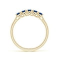 thumbnail image 2 of ANGARA Natural Half Eternity Five Stone Blue Sapphire Wedding Band in 14K Yellow Gold for Women (Size-2.8mm) | September Birthstone, Anniversary, Jewelry Gift for Women | Natural Blue Sapphire Ring, 2 of 10