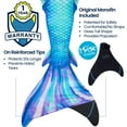 thumbnail image 3 of Fin Fun Atlantis - Mermaid Tail w/ Reinforced Tips & Monofin | 3D Side & Back Fins - for Women, Teen and Adults - (Pacific Pearl, Adult S), 3 of 7