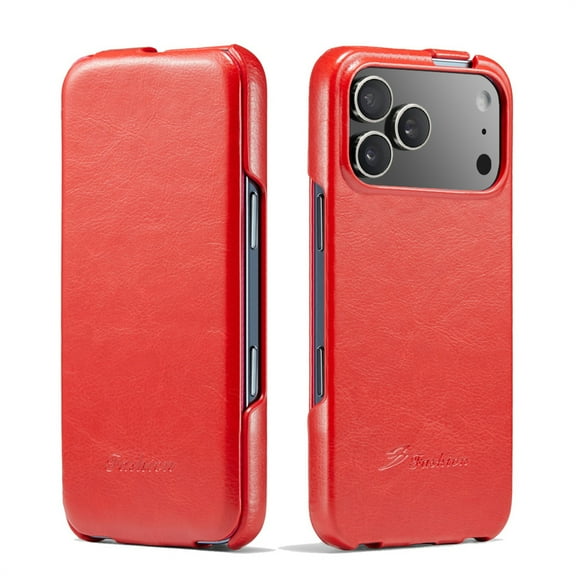 Allytechgroup Flip Case Compatible with iPhone 17 Pro Max, Slim Fit Lightweight Premium PU Leather Vertical Shockproof Full Body Protection Luxury Cover Case for iPhone 17 Pro Max, Red