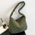 thumbnail image 4 of Yucurem Women Work Tote Bag Stylish Corduroy Quilted Shoulder Bag With Pocket (Green) Fashion shoulder bag (Green), 4 of 10