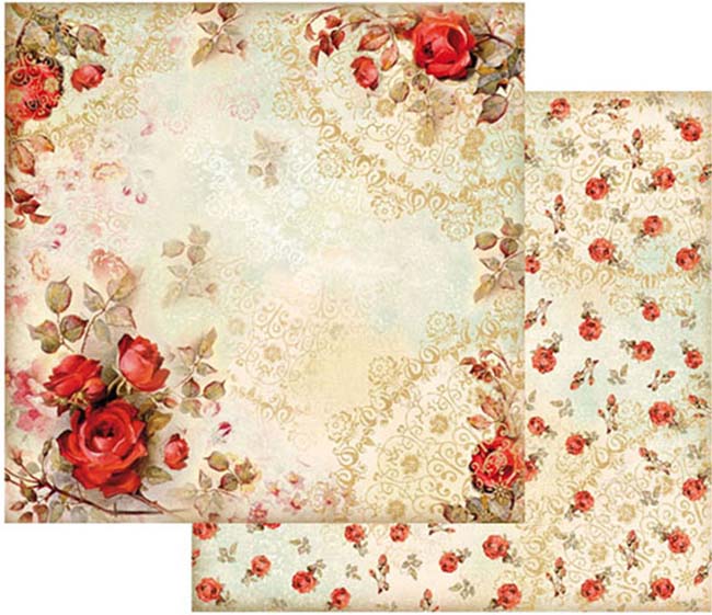 Stamperia DoubleSided Cardstock 12"X12"Red Roses(10/pack) Walmart