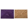 thumbnail image 1 of 20Pcs Delicate Carved Butterflies Romantic Wedding Party Invitation Card Envelope Invitations for Wedding - 10Pcs Purple & 10Pcs Golden Beige, 1 of 8