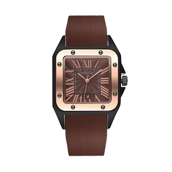 EGNMCR Women's Quartz Watch TPOFHS/ GJ076J-J Roman Numeral Scale Imitation Leather Watch Quartz watch