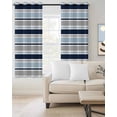 thumbnail image 2 of Navy Blue Gray Striped Blackout Curtains for Bedroom/Living Room, Thermal Insulated Kitchen Curtains, Farmhouse Stripes Modern Abstract Art Grommet Darkening Window Treatment Drapes 52"x72"x2, 2 of 8