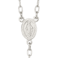 thumbnail image 3 of 925 Sterling Silver Rosary Bead Tri Color Pink White Yellow Chain Necklace, 3 of 4