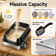 thumbnail image 6 of Black-1Pack XL Open Top Stainless Steel Cat Litter Box With High Sides, 6 of 8