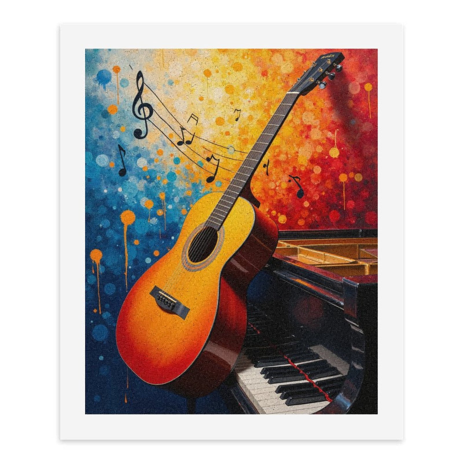 Paint By Numbers Kit for Adults Beginner - Guitar Piano Musical Notes Art DIY Canvas Painting Kits for Adults, Frameless Paint By Number for Adults for Home Wall Decor 16x20 Inch