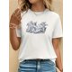 thumbnail image 1 of Camiseta informal de manga corta con estampado de Cupido y XOXO para mujer, transpirable y cómoda, con cuello redondo, para adultos, hombres, mujeres, adolescentes, jóvenes., 1 of 6