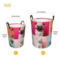 thumbnail image 3 of Balery Colorful Dog Cat Collage Cesta de ropa redonda con asas, impermeable, independiente, para ropa, juguetes, dormitorio y familia-Medium, 3 of 6