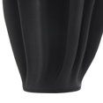 thumbnail image 5 of DecMode 10" Abstract Dimensional Ribbed Tulip Black Ceramic Vase with Angular Rim, 5 of 9