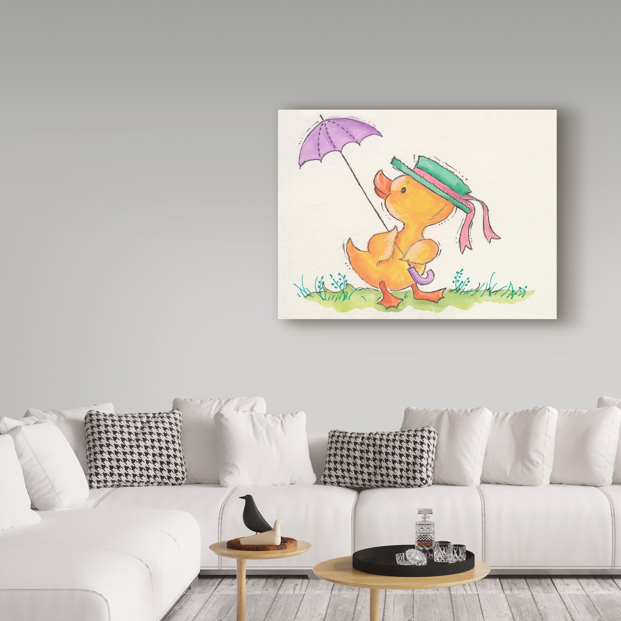 Trademark Fine Art 'Chick With Umbrella' Canvas Art by Beverly Johnston