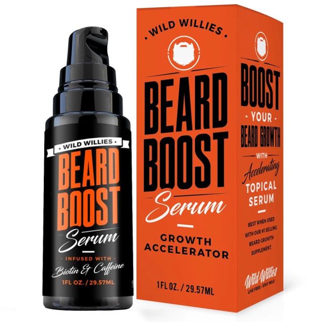 Wild Willies Beard Boost Serum with Biotin and Caffeine, 1 Oz