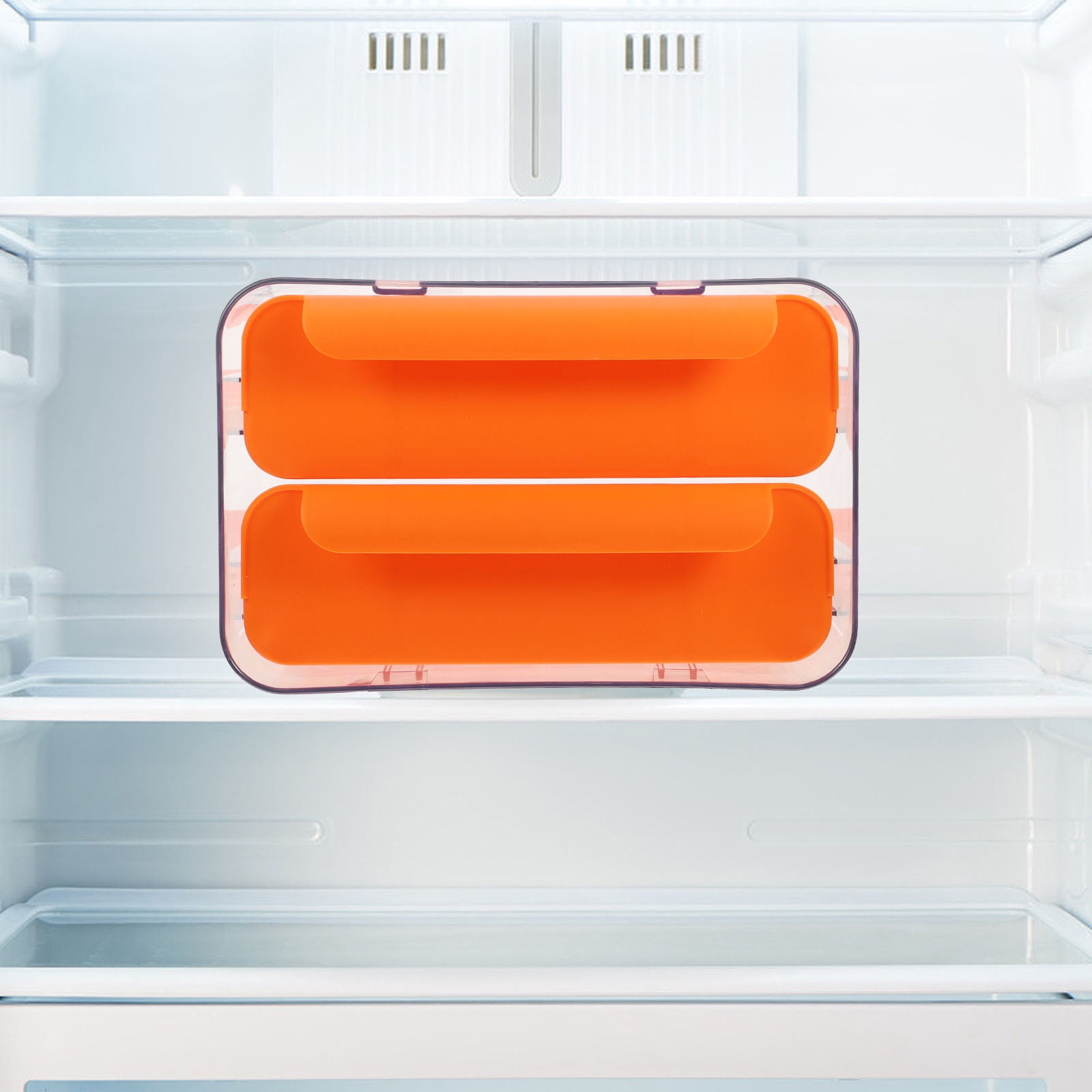 LABSERRON Orange Refrigerator Egg Storage Box Stable Compact Space Saving Egg Organizer