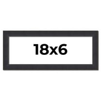 18x6 Frame Black Real Wood Picture Frame Width 1.25 Inches | Interior Frame Depth 0.5 Inches |