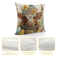 thumbnail image 4 of Creowell AnyDesign Easter Pillow Covers  Watercolor Highland Cow Flowers Throw Pillow Case Seasonal Cute Cow Cushion Cover for Spring Home Sofa Bedroom Decor, 4 of 5