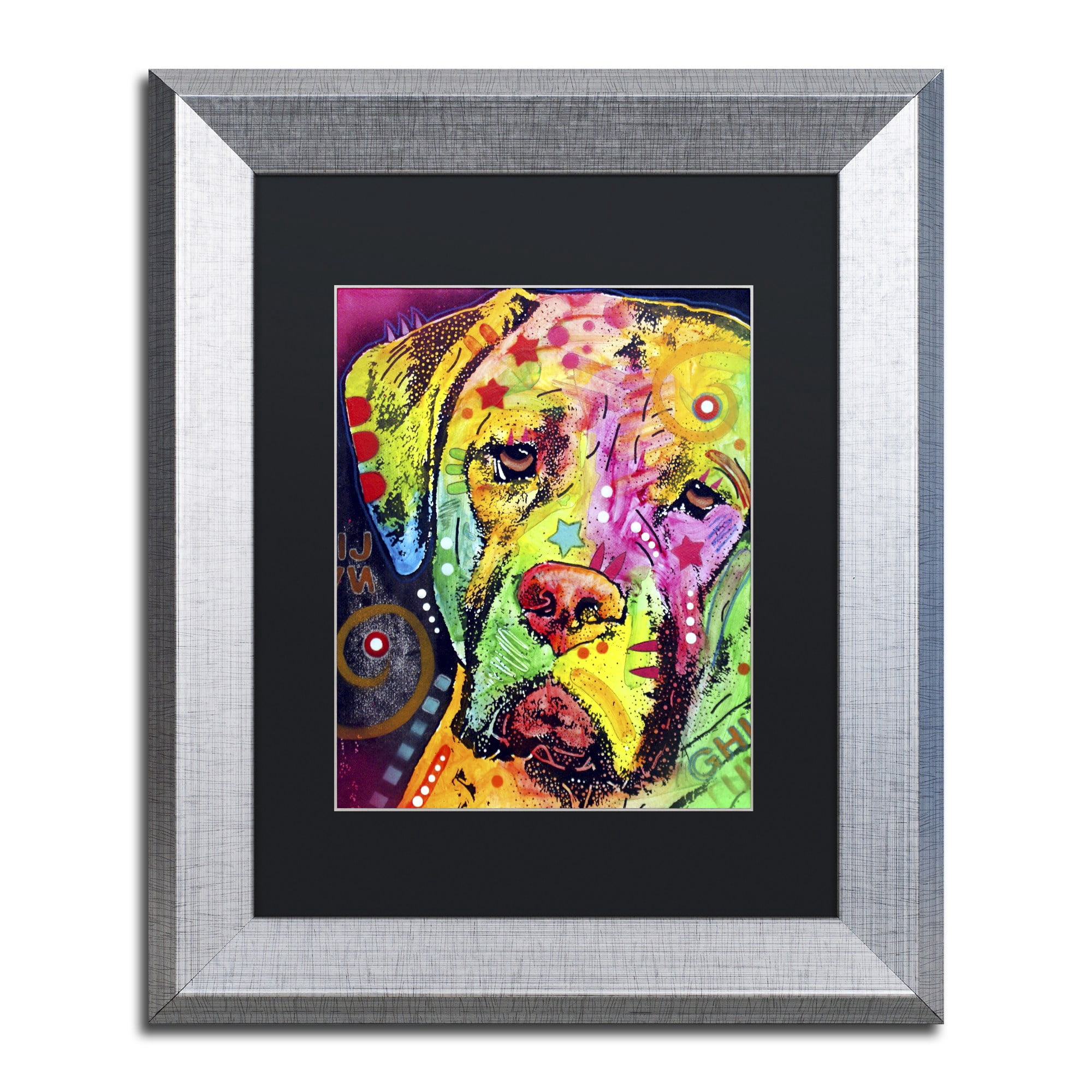 Trademark Fine Art "Mastiff II" Canvas Art by Dean Russo, Black Matte, Silver Frame