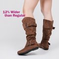 thumbnail image 5 of Love Steetly Women's Extra Wide Calf Knee High Boots, Slouchy Double Buckle Flat Fall Winter Boots., 5 of 7