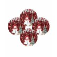 thumbnail image 7 of 15 Inch Round Placemats Set of 4, Red Plaid Christmas Non Slip Heat Insulation PP Table Mats, Snowman Xmas Balls Pine Needle Tree Washable Place Mats for Kitchen Dining Party Table Decor, 7 of 7