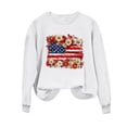 thumbnail image 5 of NuoCaiYun Independence Day T-Shirt for Women, New Winter Ladies Long Sleeve Round Neck Pullover Black White Blouses, 5 of 6