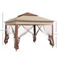 thumbnail image 2 of Wangbujianwang 11" x 11" Pop Up Canopy with Removable Zipper Netting, Instant Outdoor Gazebo Shelter for Backyard, Garden, and Events, Includes Carry Bag, Khaki, 2 of 11