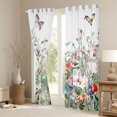 thumbnail image 3 of jejeloiu Cute Flowers Curtains Pack of 2 (42x84 Each),White Green Curtains Blackout For Girls Teens, 3 of 6