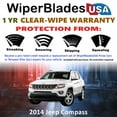 thumbnail image 2 of 2014 Jeep Compass Beam Wiper Blades Wipers w/1yr Warranty (Set of 2) (WiperBladesUSA), 2 of 5